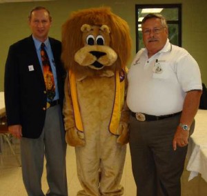 Lion Paws with 2009-2010 District 12-N Governor Steve Lewis and immediate PDG Jim McFarland